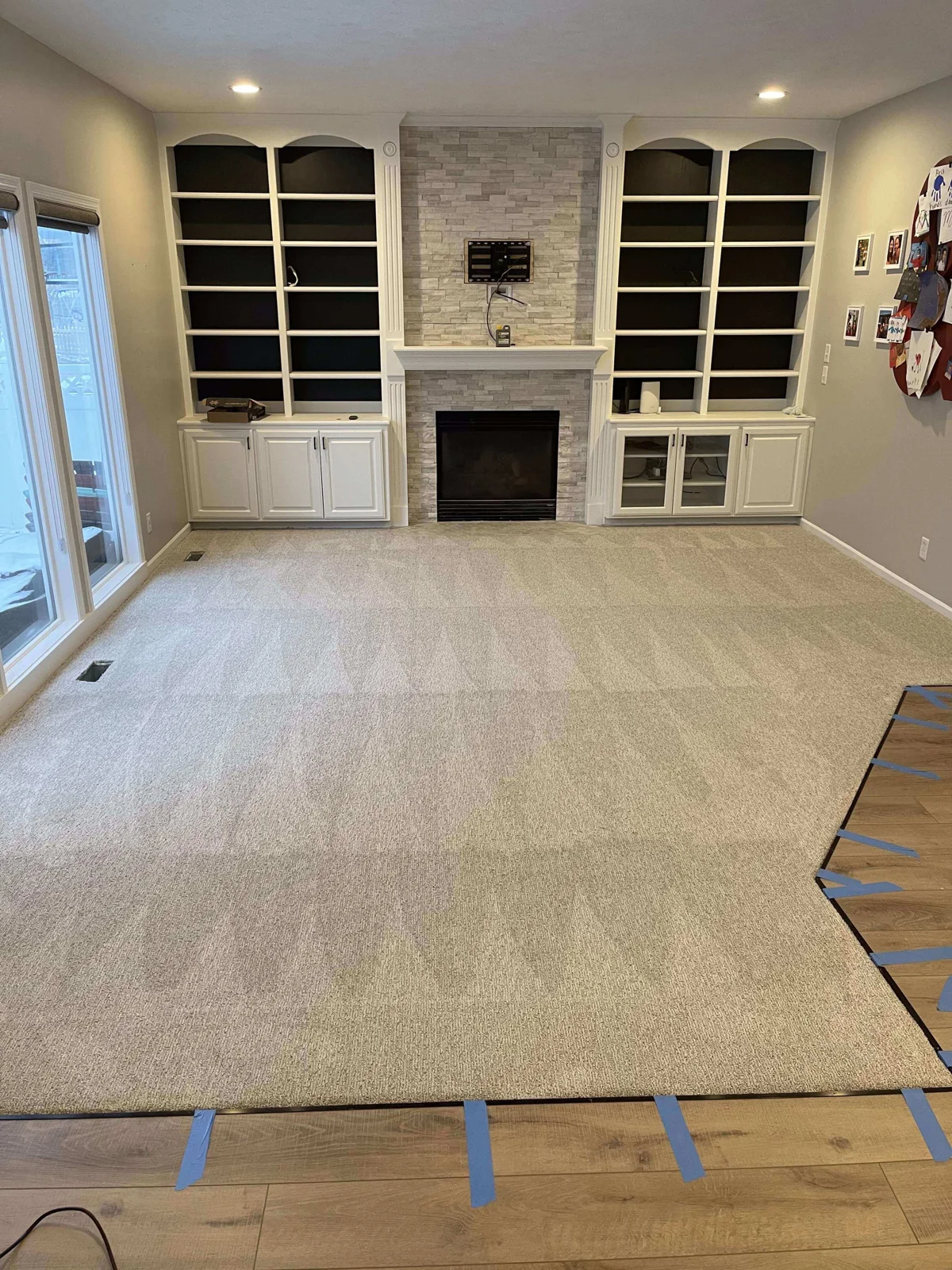 Bright living room with flooring installed by Superior Flooring